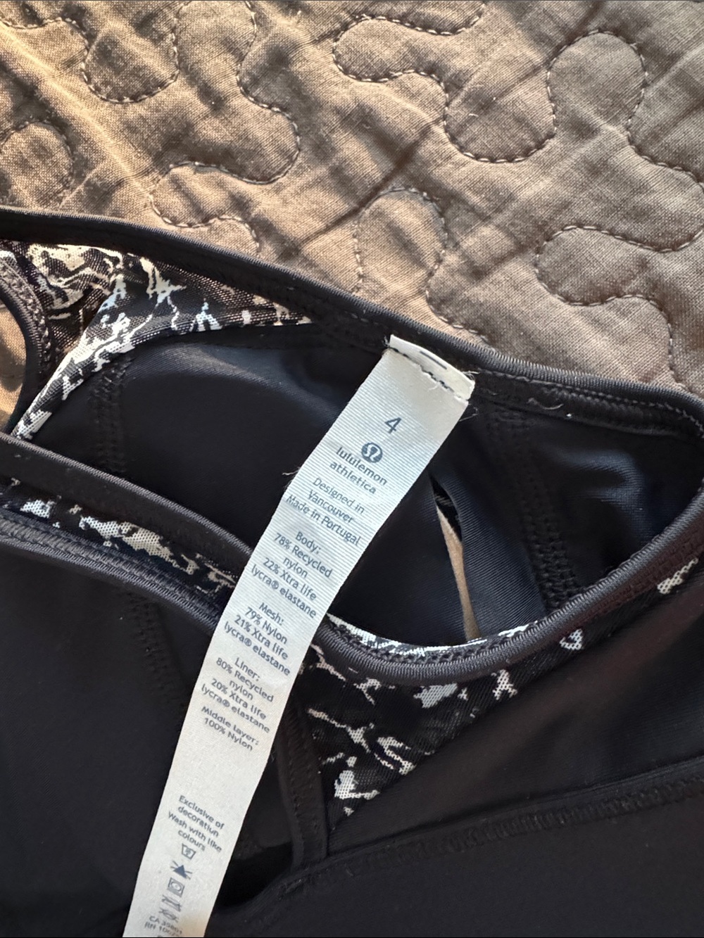 lululemon athletica Black Sports Bra with Monochrome Printed Trim - Picture 5 of 7
